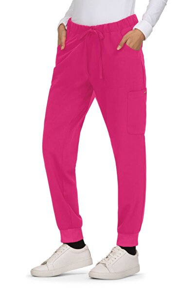 KOI Pantaloni Scrub Jogger Happiness Betsey Johnson Aster pentru Femei, Roz F...