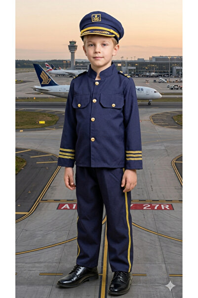 BONİTA Çocuk Pilot Kostümü Kıyafeti Unisex
