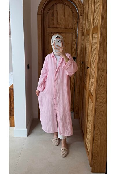 Minharir Tina Muslin Fabric Shirt Dress