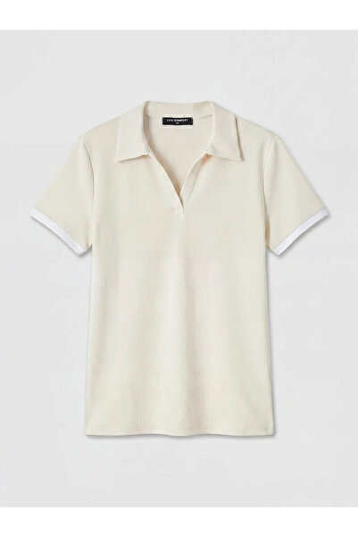 LC Waikiki Γυναικείο μπλουζάκι μπεζ Polo Neck