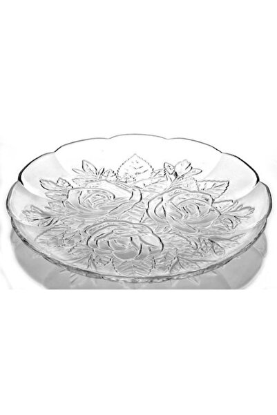 OEM Set of 6 Deep Plates, Transparent Glass, Rose Model, 23cm