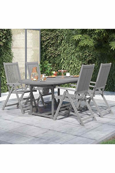 vidaxl Set mobilier de gradina, 5 piese, lemn masiv de acacia