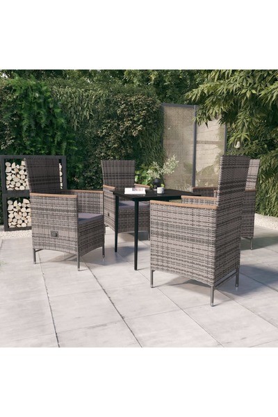 vidaxl Set mobilier pentru gradina cu perne, 5 piese, gri