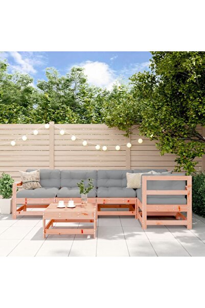 vidaxl Set mobilier de gradina cu perne, 6 piese, lemn masiv Douglas