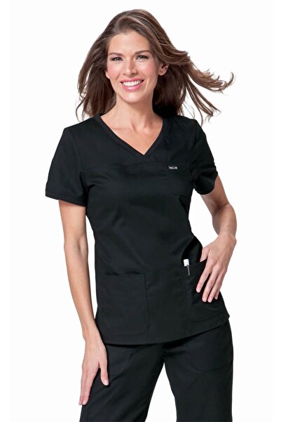 KOI Happiness Nicole Halat medical de laborator pentru femei, Negru (Model 247)