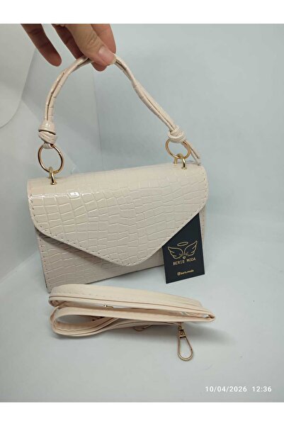 berismoda Geantă de damă din piele de crocodil cu model lucios 13x20 cm