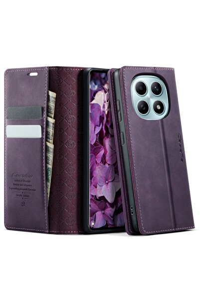 Caseme 033 Retro Θήκη Βιβλίο Purple (Xiaomi Redmi Note 15 5G/Poco M8 5G)