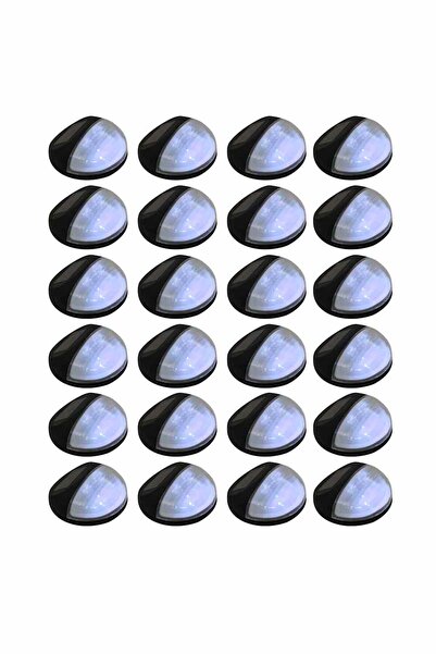 vidaxl Lampi solare de exterior, 24 buc., negru, rotund, LED
