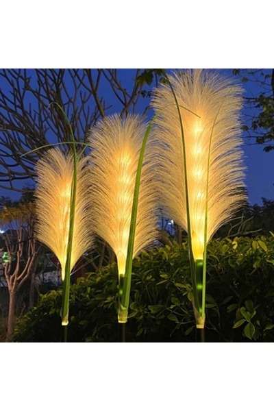 Casa Shop Set de 2 Lămpi Decorative Solare Imitație Iarbă de Pampas, 70 cm, L...