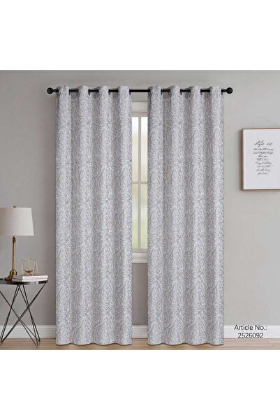MAPLE LEAF Window Curtain, 140 x 260 cm, Jacquard Taupe