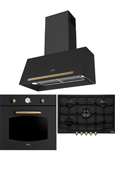 Franke Classic Line Nero Rustik Ankastre Set (FCH 755 4G TC N ON C Ocak + FCO...