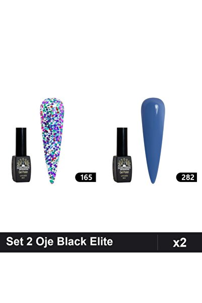 Makeup Set 2 Oje Semipermanente Black Elite 8ml, Global Fashion, Nuante 165 2...