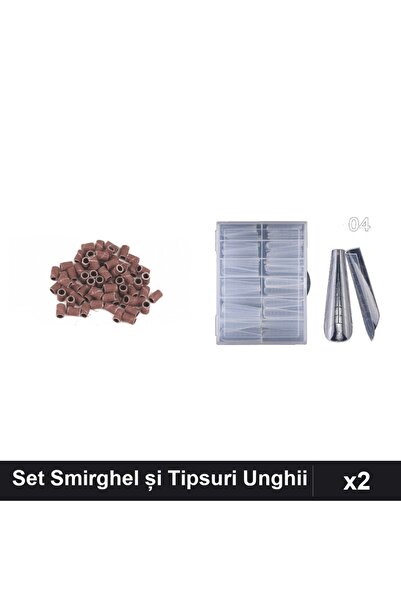 Makeup Set Îngrijire Unghii 2 Produse - 20 Rezerve Smirghel 100 + 120 Tipsuri...