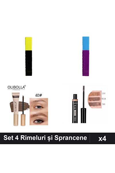 Makeup Set 4 Rimeluri Ushas Negru și Sprancene Olibolla Taupe cu Gel Mascara ...