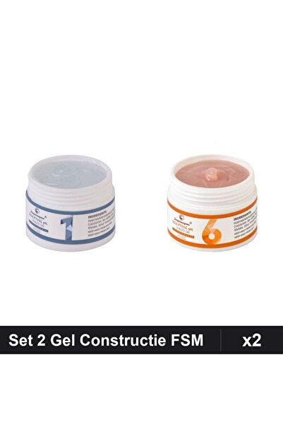 Makeup Set 2 Gel Constructie UV LED FSM 15g, Transparent si Nuanta 06, Manich...