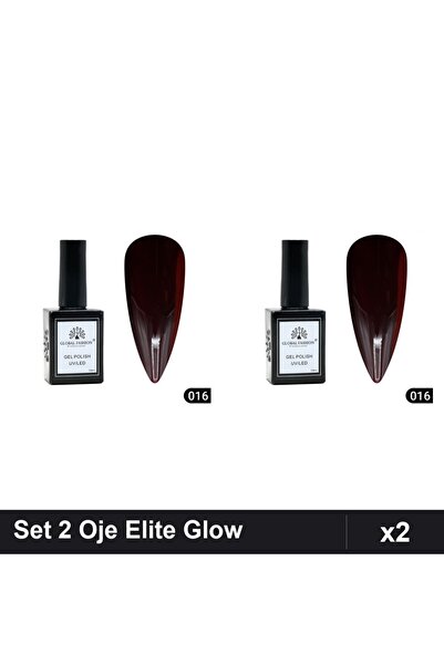 Makeup Set 2 Oje Semipermanente Global Fashion Elite Glow 15ml, Nuanta 016, G...