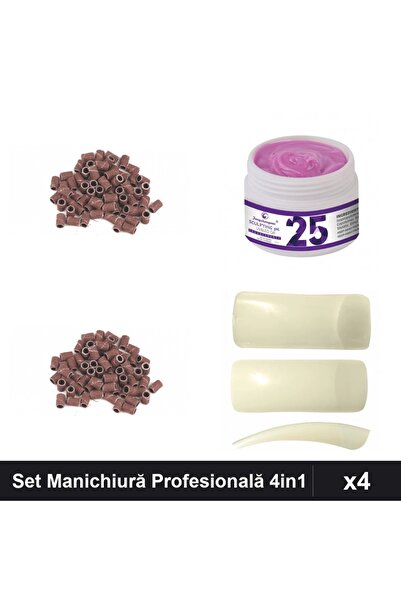 Makeup Set of 4 Nail Manicures, 40 Sandpaper Refills, UV Builder Gel 15g, 100...
