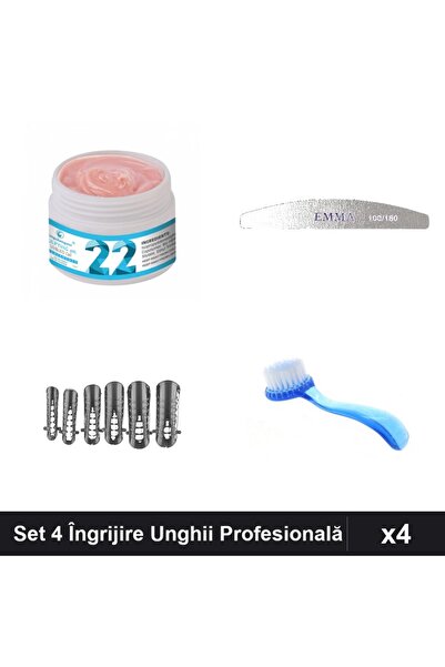 Makeup Set 4 Îngrijire Unghii FSM Gel Constructie UV LED 15g, Pila Emma, 120 ...