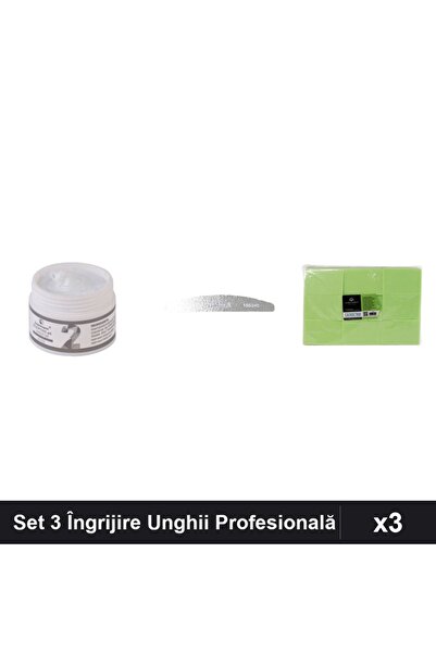 Makeup Set 3 Îngrijire Unghii FSM Gel Constructie UV LED 15g, Pila Emma 150/2...