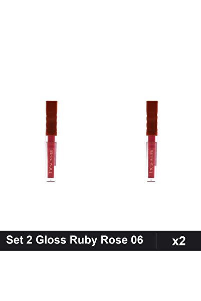 Makeup Set 2 Gloss Buze Shimmer Ruby Rose 06, Luciu cu Efect Stralucitor, Mac...