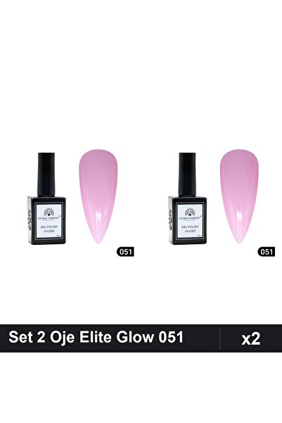Makeup Set of 2 Global Fashion Elite Glow Semi-Permanent Nail Polish 15ml, Sh...