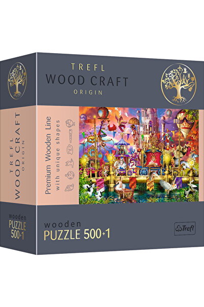 NO BRAND TREFL WOODEN PUZZLE 500+1 PIECES MAGIC WORLD
