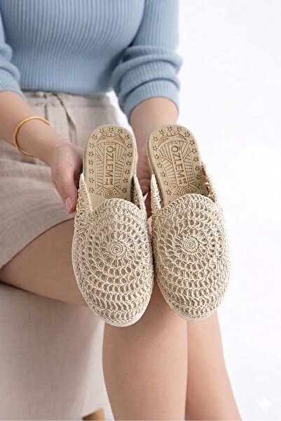 Behtah Kundura Women's Thick Soled Round Toe Knitted Closed Women's Slippers ...