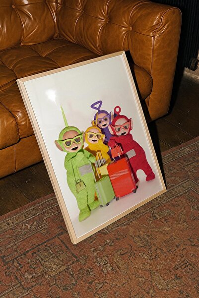 TabloRosa Ahşap Çerçeveli Modern Dekoratif Poster Tablo – Teletabiler Tatilde...