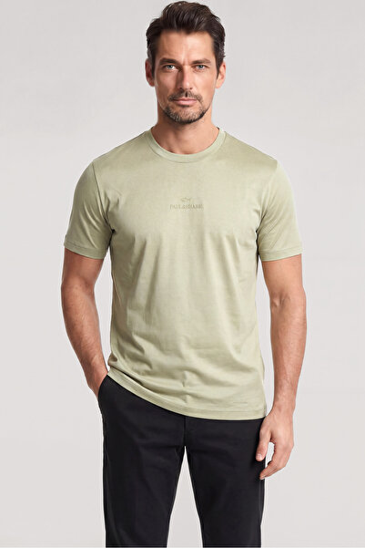 PAUL&SHARK Men's Regular Fit Round Collar Cotton Logo Embroidered Short Sleev...