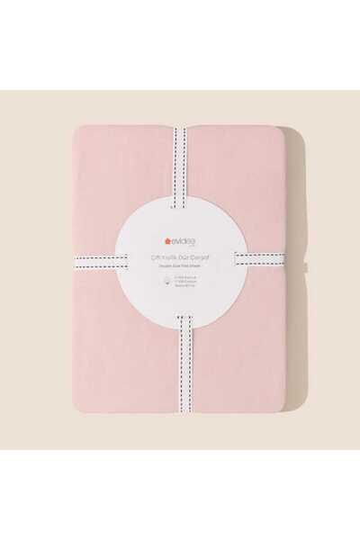 Evidea Soft Basic Double Flat Edge Satin Bed Sheet - Rose Dried - 240X260 cm