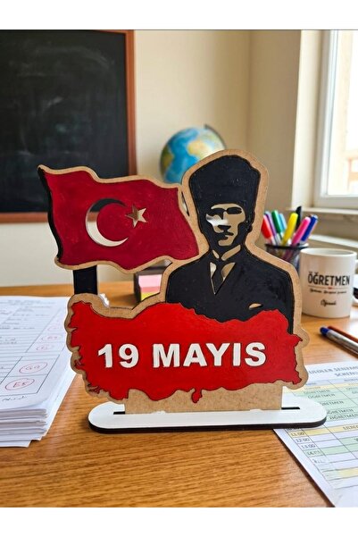 10 adet 19 Mayıs Ahşap Boyama Figürü