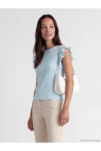 LC Waikiki Crew Neck Patterned Frilled Blouse