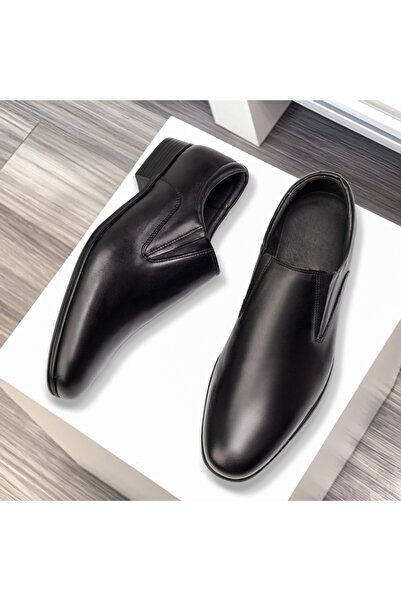 Modlet.ro Pantofi bărbați eleganți negri din piele, fără șireturi MOD03545