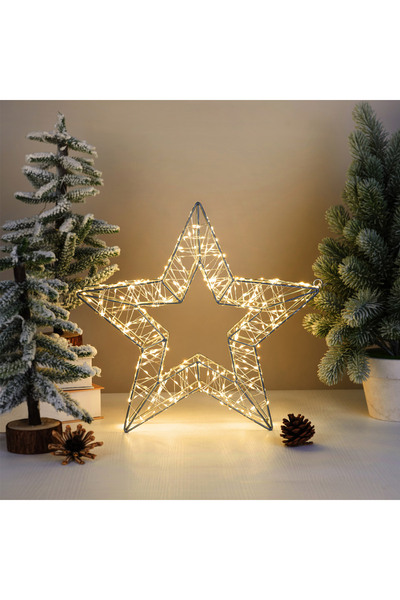 Zumzeria Steaua decorativă metalică Flash cu 500 LED-uri 36x6x35.5cm - Alb cald