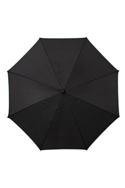 Zumzeria Black Automatic Folding Rain Umbrella with Gold Button Handle & Stra...