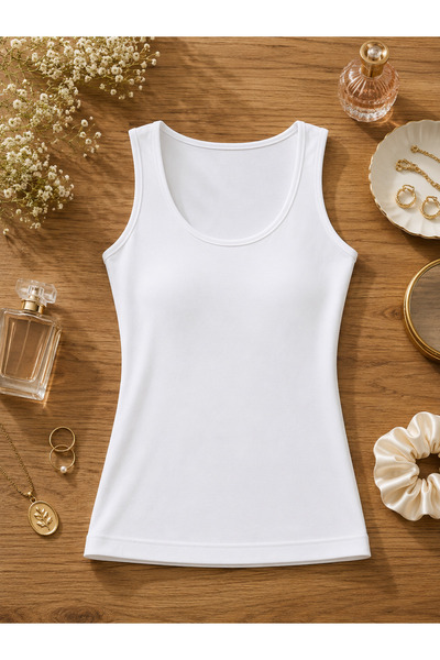 ROZELT Women's White Modal Strappy Tank Top
