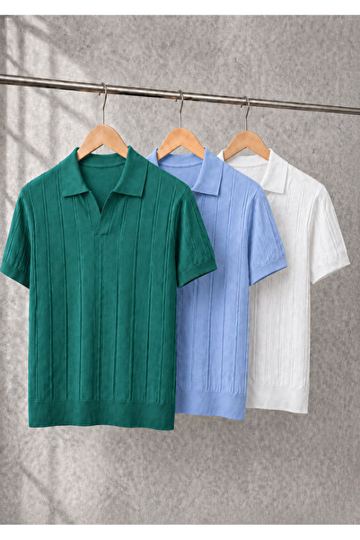 OTAKU Set avantajos de 3 tricouri cu guler polo