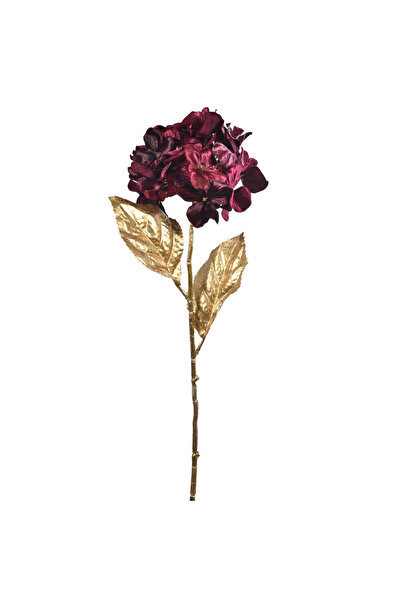 Zumzeria Floare artificială de Crăciun, Hortensie bordo cu tulpină lungă și f...