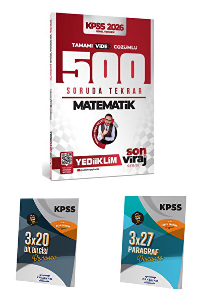 Yediiklim Yayınları KPSS Son Viraj Serisi Matematik 500 Soruda Genel Tekrar K...