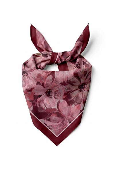 Alse Butik Çiçek Desenli Soft Pamuk Fular 50x50 cm