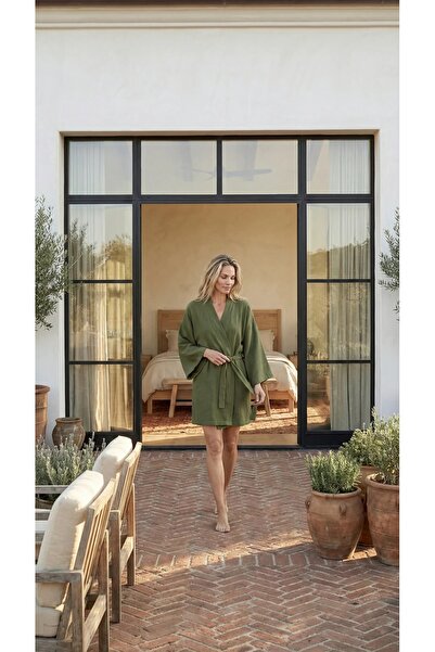 Vintero Home Palm 100% Cotton Short Kimono