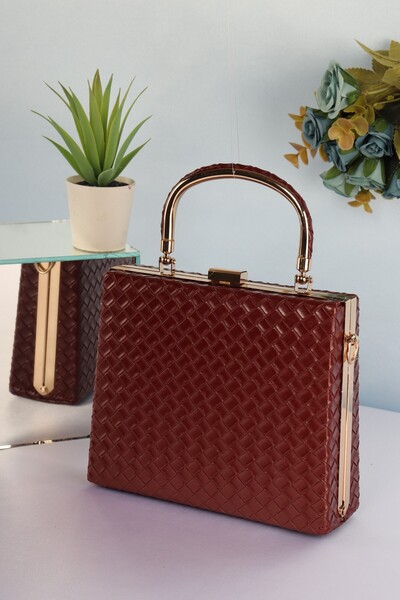weem bag Elysara Eb0162 |   Knitted Stylish Metal Handle Evening Dress Bag
