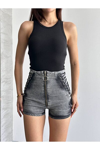 DENİKK Pantaloni scurți din denim, cu design special, la modă, cu efect de sp...