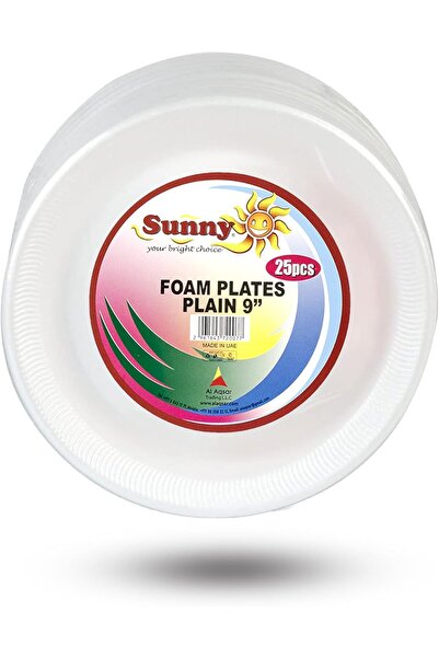 Sunny Your Bright choice Disposable Foam Plates 9 Inch Round White – 25 Pack ...