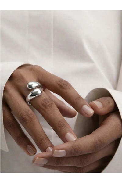 Vitastyle Silver Color Asymmetric Cross Design Adjustable Model Steel Ring