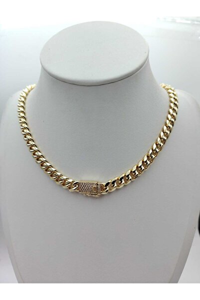 NN Colier Monaco-Cuban placat cu aur 14k -8mm