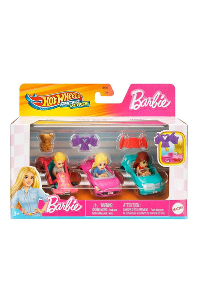 HOT WHEELS Racerverse Barbie 3 lü Araba Seti JDG45
