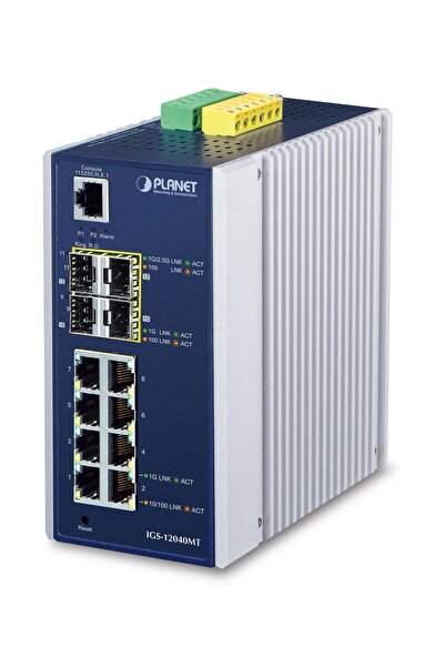 Planet Switch Ethernet industrial IP30, complet gestionat, cu 8 porturi 1000T...