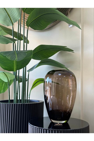 HERA DEKOR Imported Brown Glass Vase