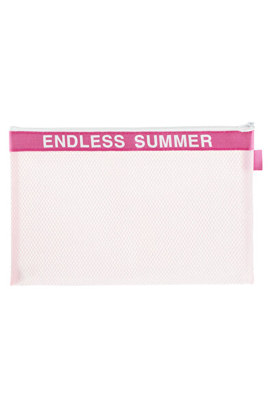 Zumzeria Pink Waterproof Mesh Pouch Endless Summer with Handle 31x21cm
